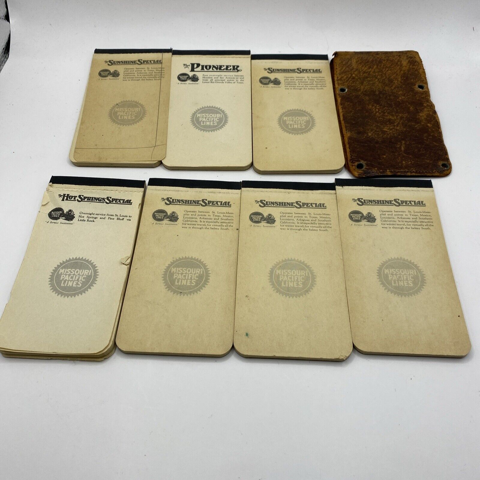Missouri Pacific Railroad Leather Memo Book And 7 Note Pads FAST SHIPPING