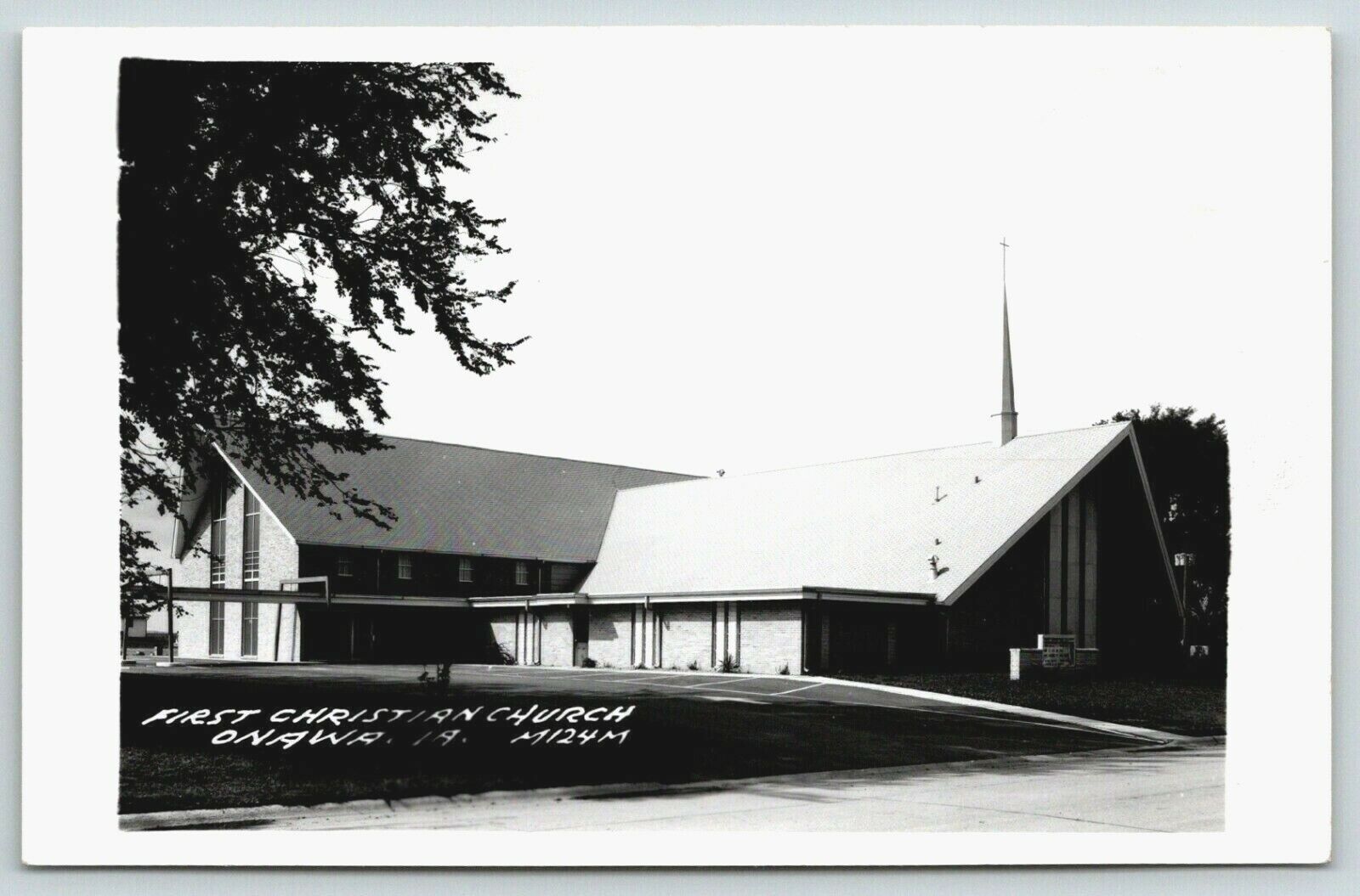 Onawa Iowa~First Christian Church~1960s Real Photo Postcard~RPPC