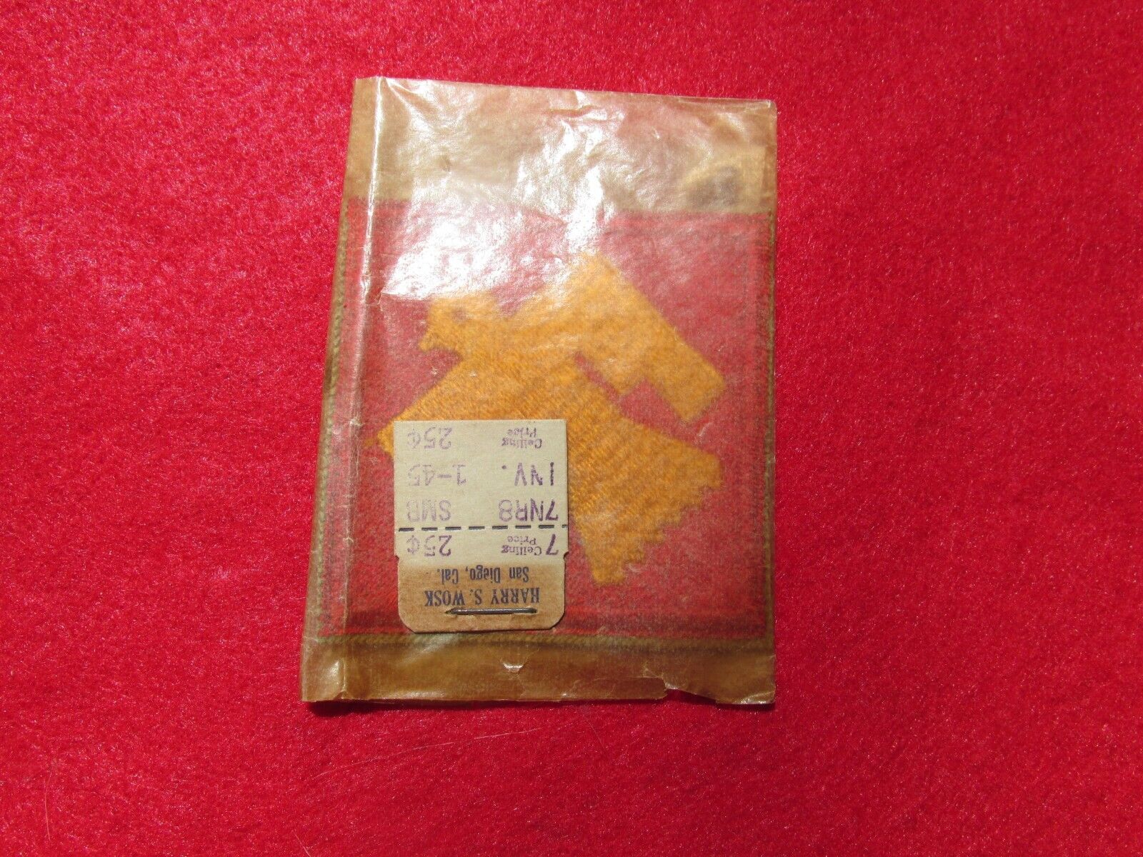 WW 2 45th division patch with store tag and in cellophane wrapper nice