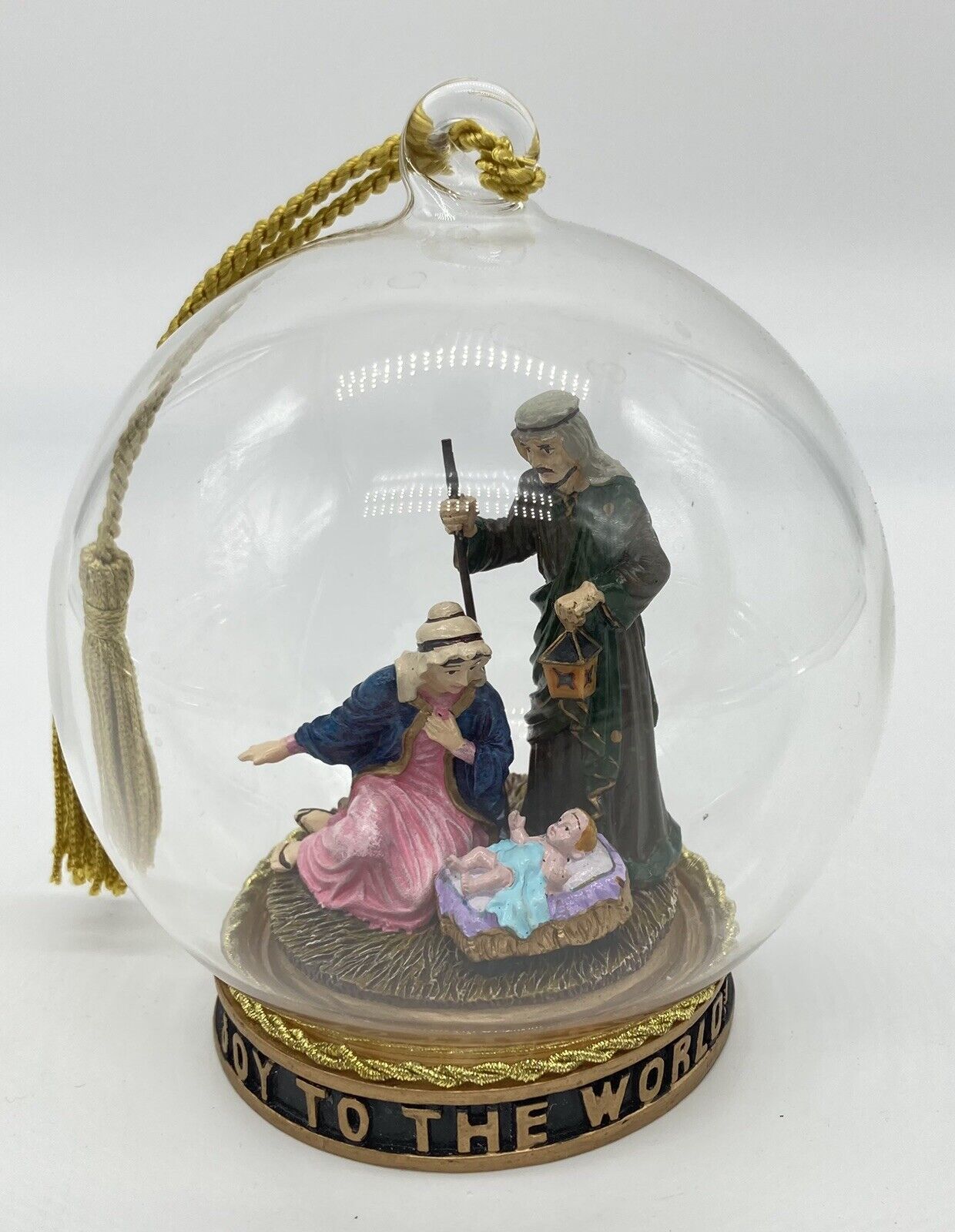 EWTN Joy To The World Glass Globe Ornament Holy Family Nativity Limited Edition