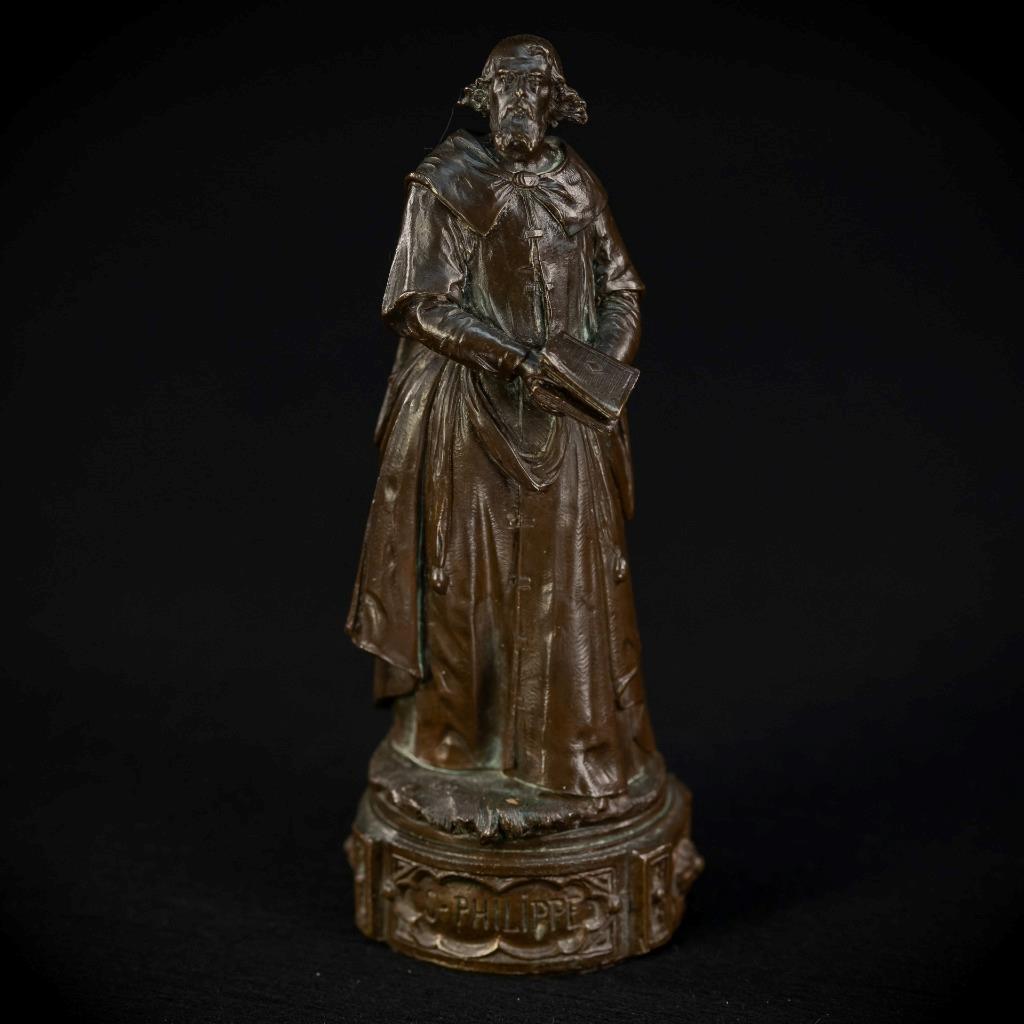 St Philip The Apostle Sculpture | 1700s Antique Saint Statue | Bronze Figure_