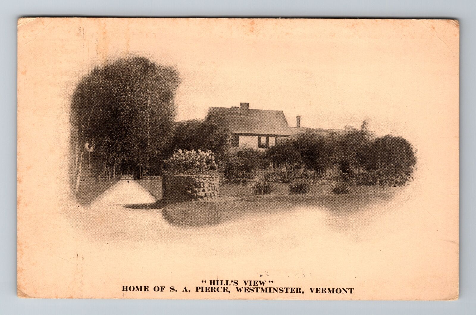 Westminster VT-Vermont, Home Of SA Pierce, Antique, Vintage c1920 Postcard
