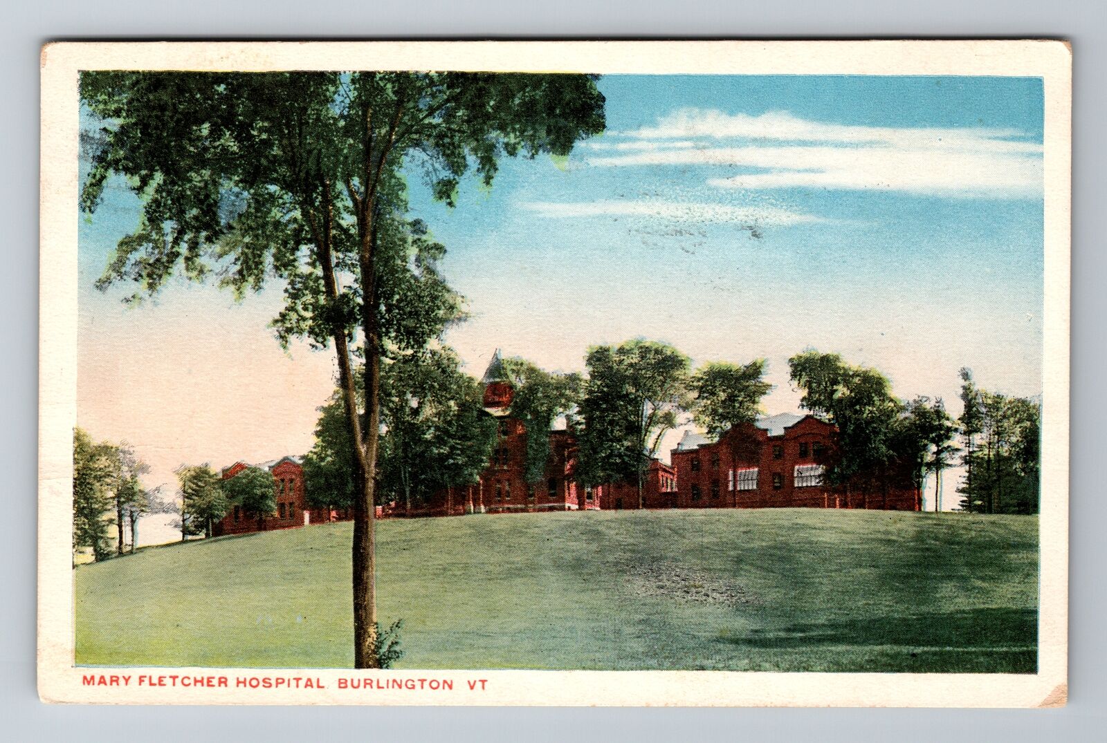Burlington VT-Vermont, Mary Fletcher Hospital, Antique Souvenir Vintage Postcard