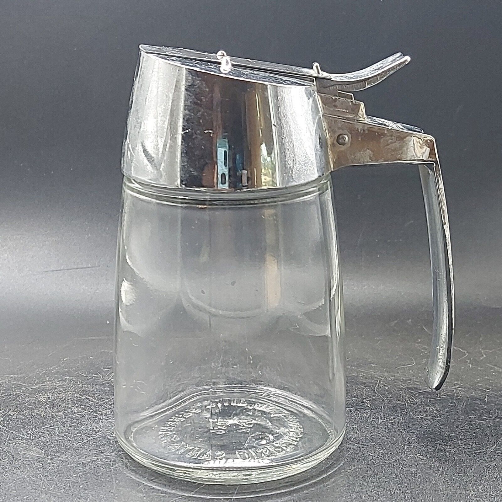 Vintage DripCut Condiment Dispenser Chrome Top Glass Base Model 900  Preowned
