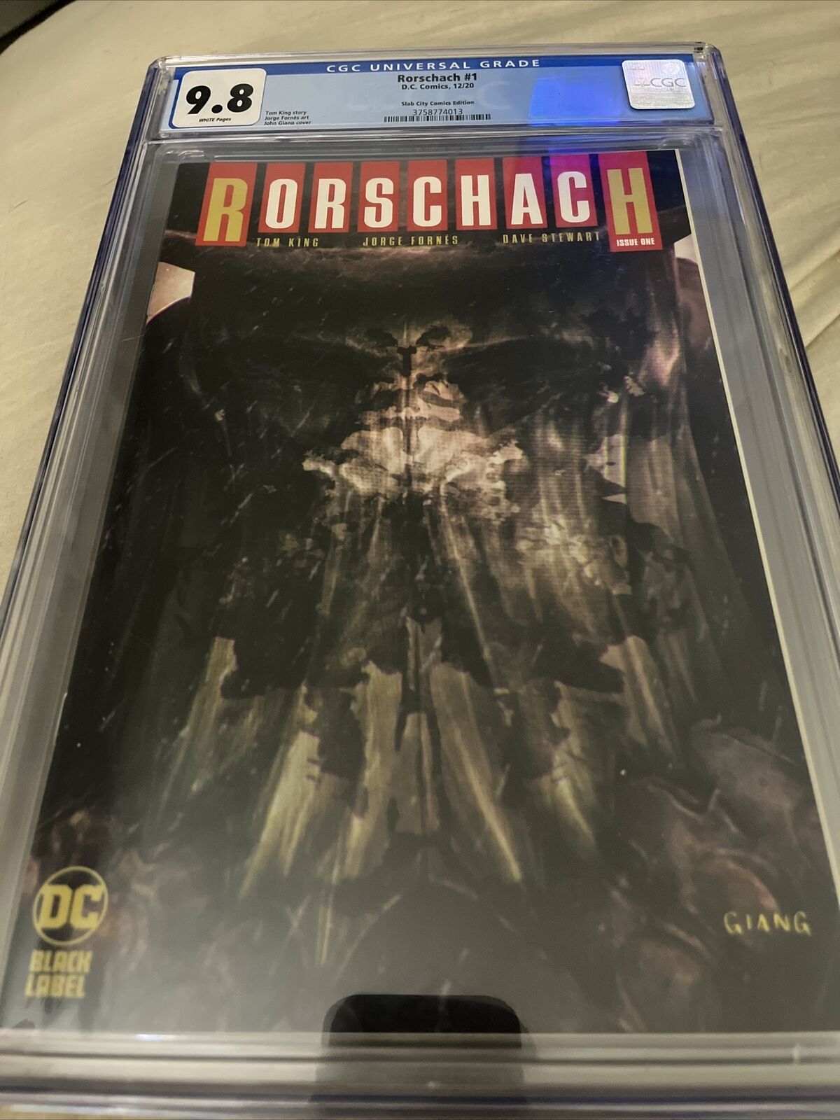 Rorschach #1 CGC 9.8 Slab City Comics Edition A John Giang Cover Variant 2020