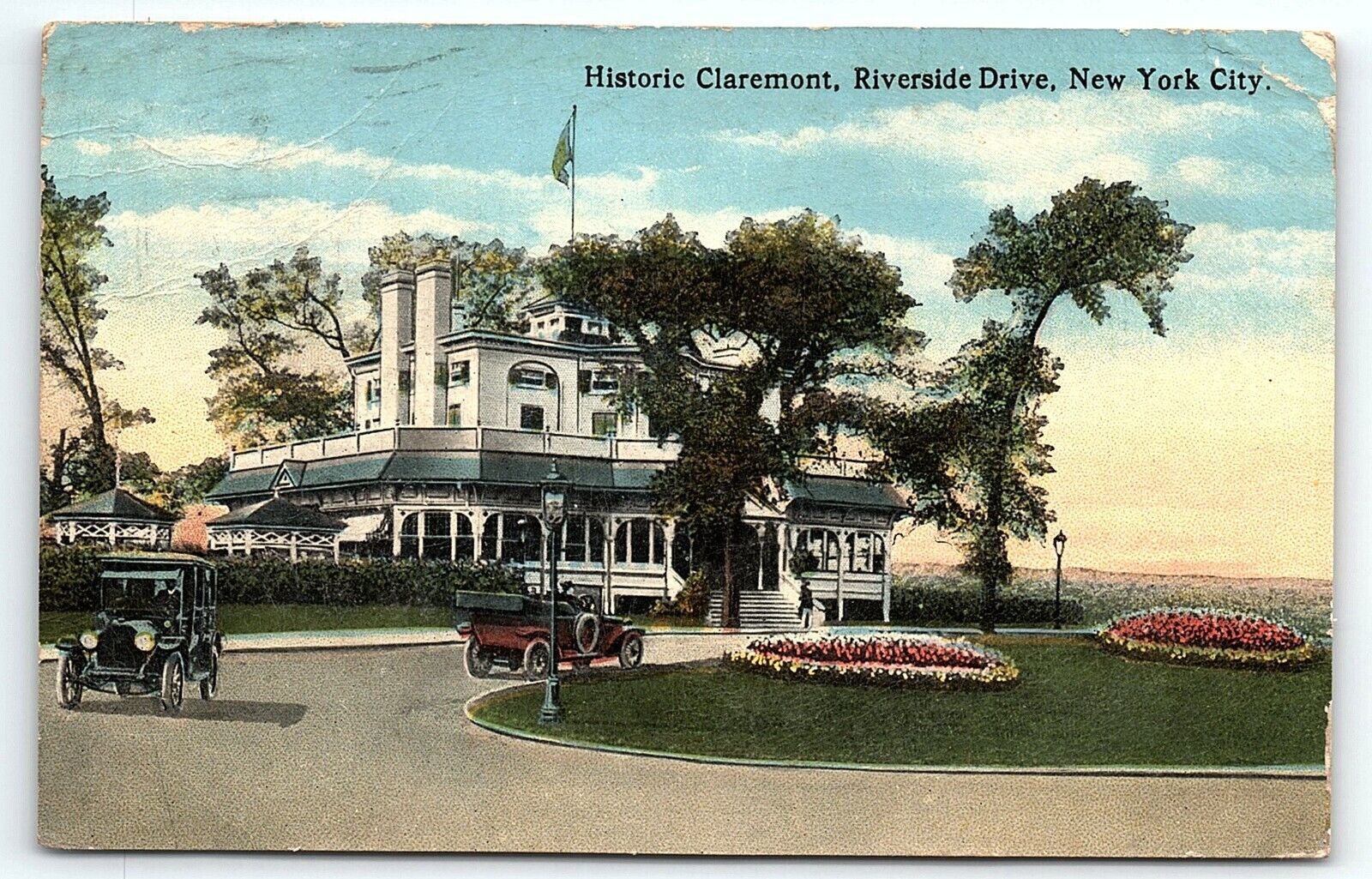 1920s NEW YORK CITY HISTORIC CLAREMONT HOTEL RIVERSIDE DRIVE POSTCARD 46-100