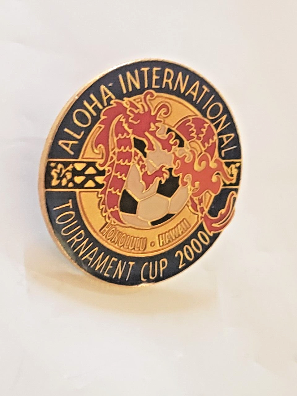 Vintage Aloha International Soccer Tournament Cup 2000 pin