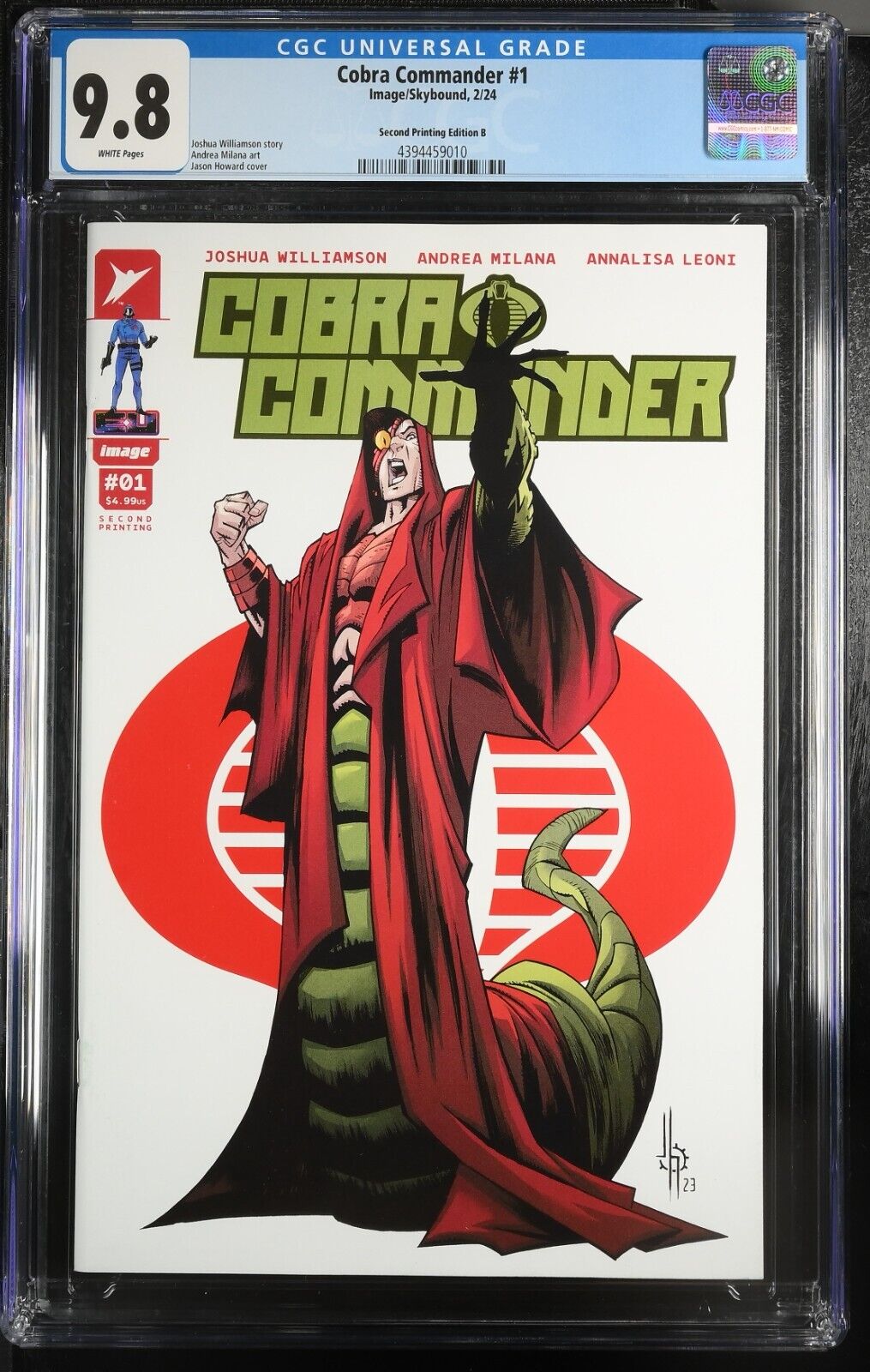 Cobra Commander #1 CGC 9.8 2nd Print Serpentor Logo Cover B Image 2024 GI Joe WP