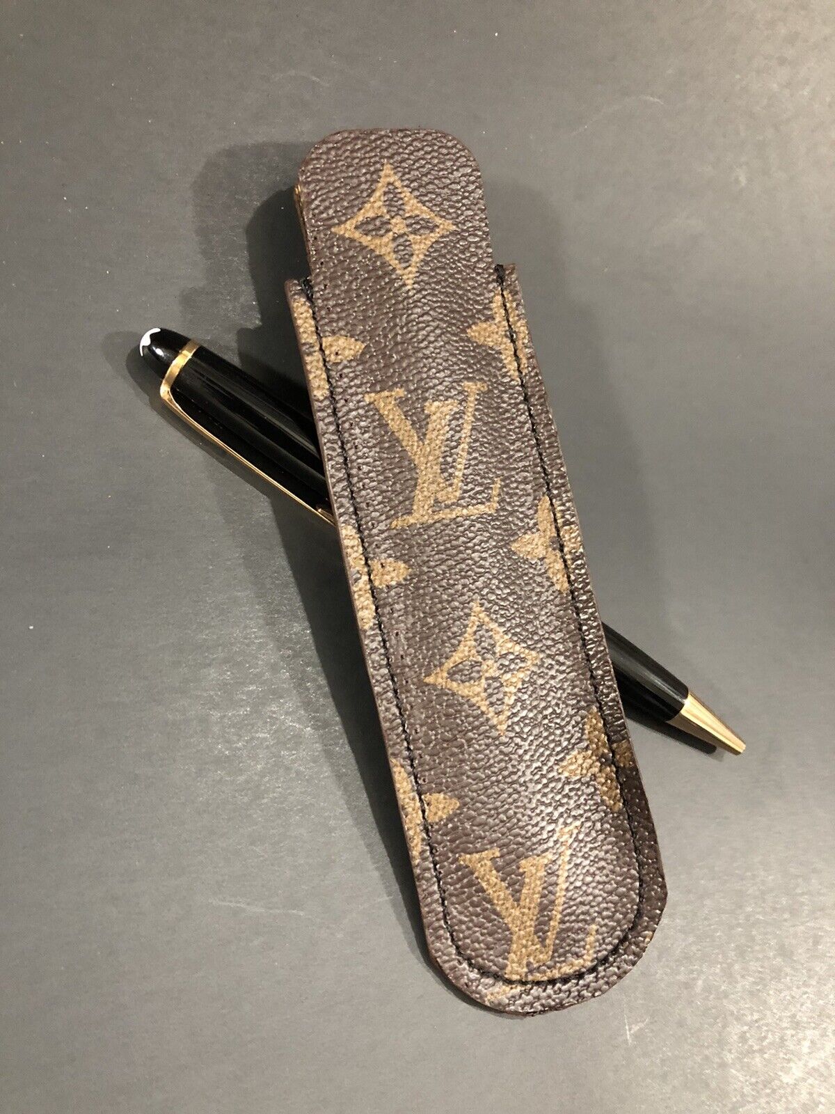 Made In USA LV Monogram Fabric Pen Sleeve For Mont Blanc and Luxury Pen