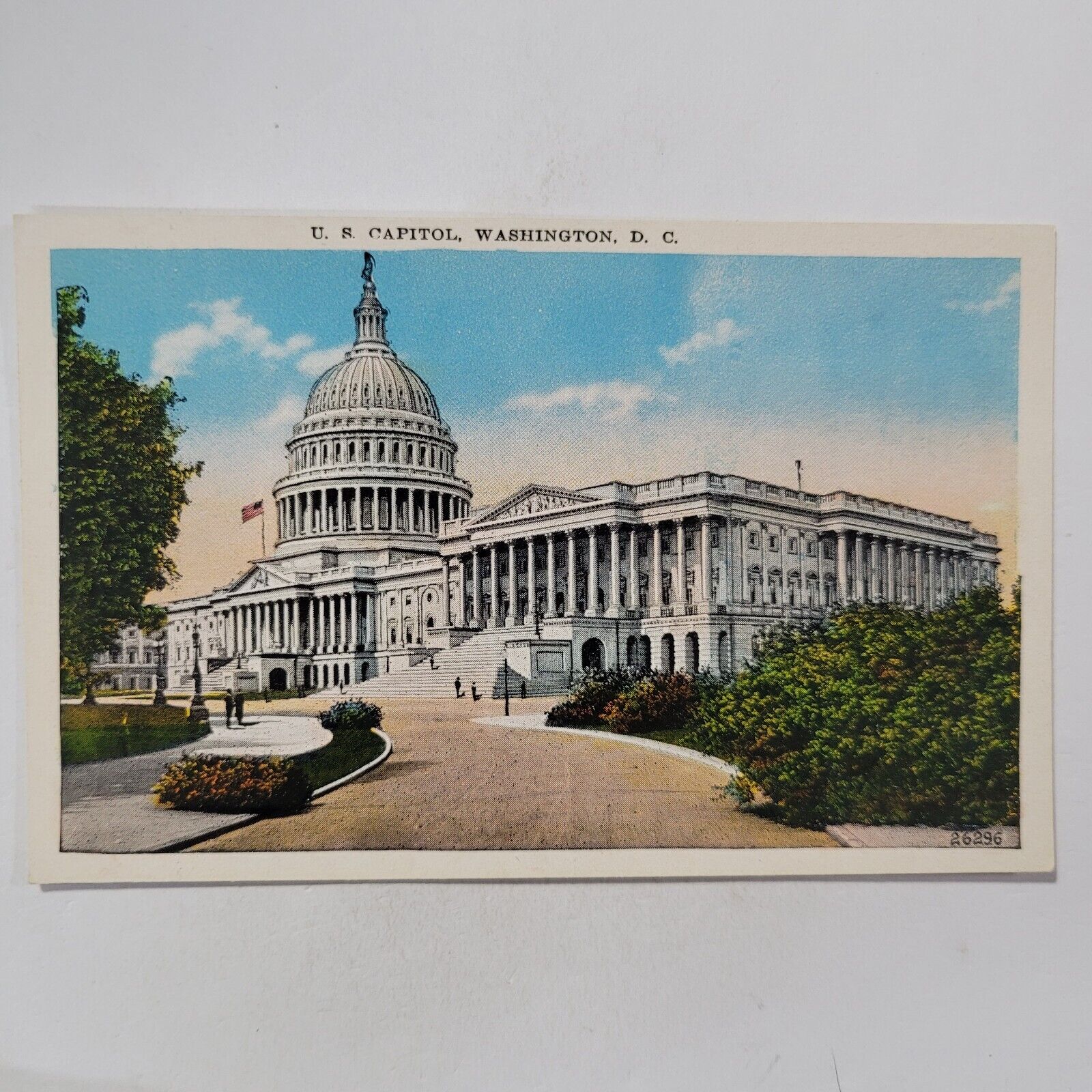 United States Capital U.S. Washington DC Vintage Lithograph Postcard Made In USA