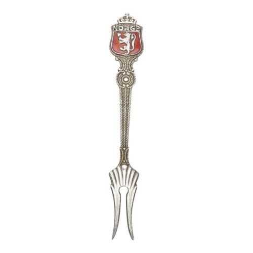 Norway Norge Collectable Display Souvenir Cocktail Fork HS 60 GR Silverplate 4\
