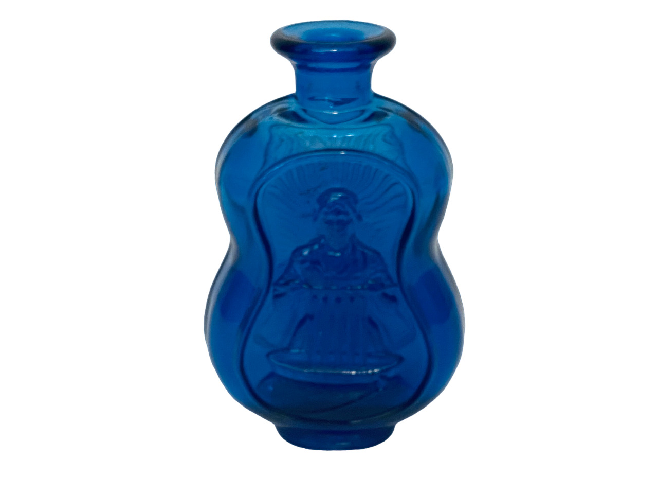 DAR Blue Embossed Colonial Collection 5 in. Candle Making Bottle Vintage 1979