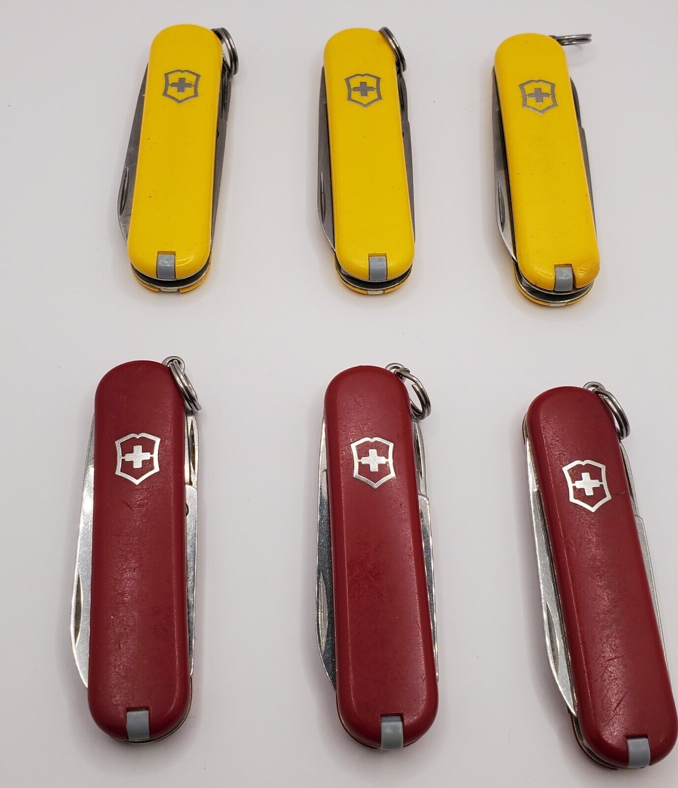 Victorinox Swiss Army Knife Lot of 6 Classic SD Multi Color  Pocket Knife USED