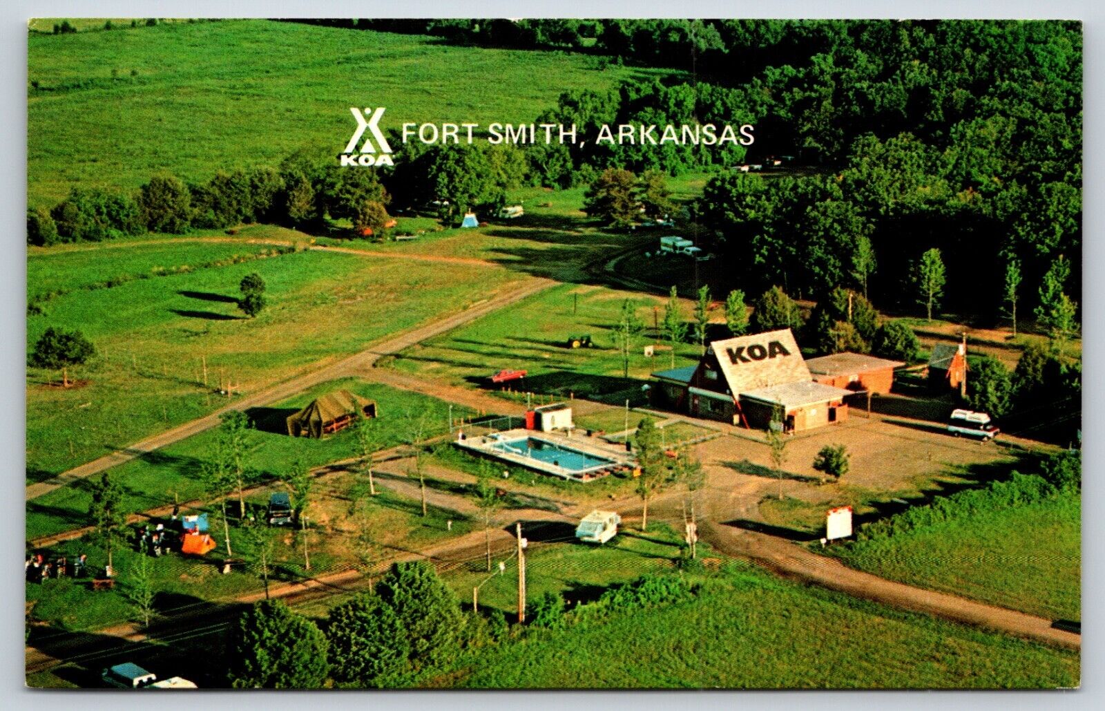 Vintage Postcard KOA Kampground, Fort Smith, Arkansas H3