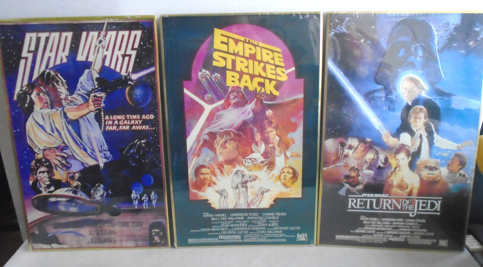LOT OF 3 THE STAR WARS TRILOGY COLLECTIBLE METAL MOVIE POSTER TIN SIGNS ROTJ