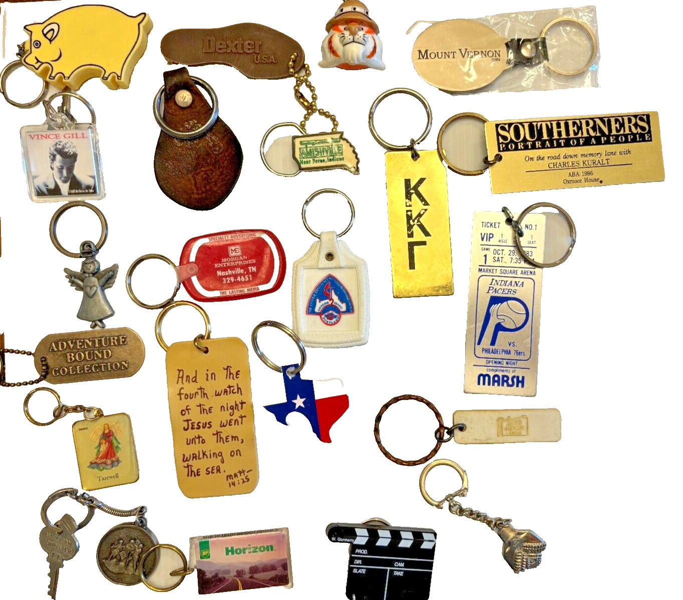 Keychain Lot of 21 Various Texas Travel Advertising Sports 1980s Vintage