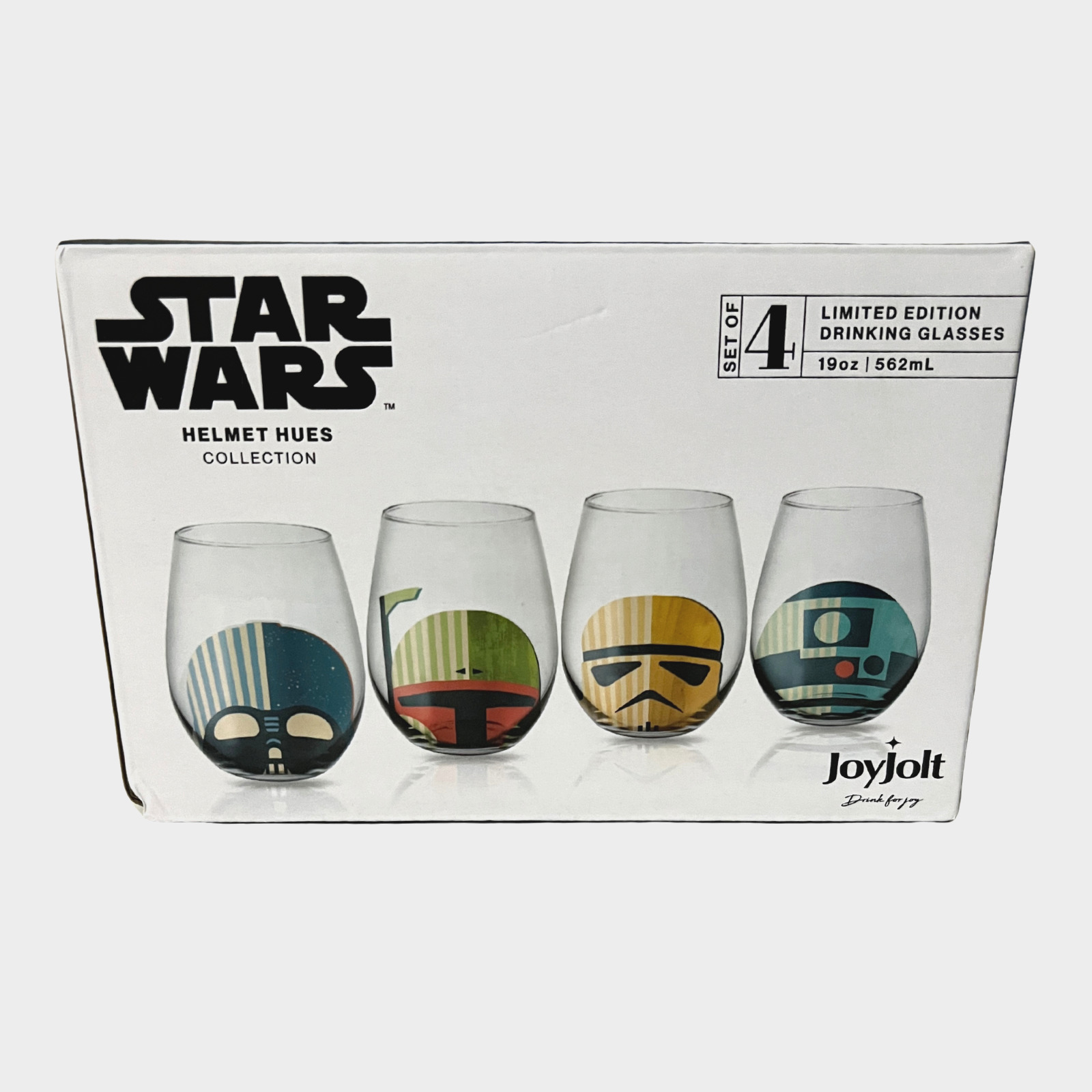 JoyJolt Star Wars - Helmet Hues Stemless Wine Glasses - Limited Edition - 19oz