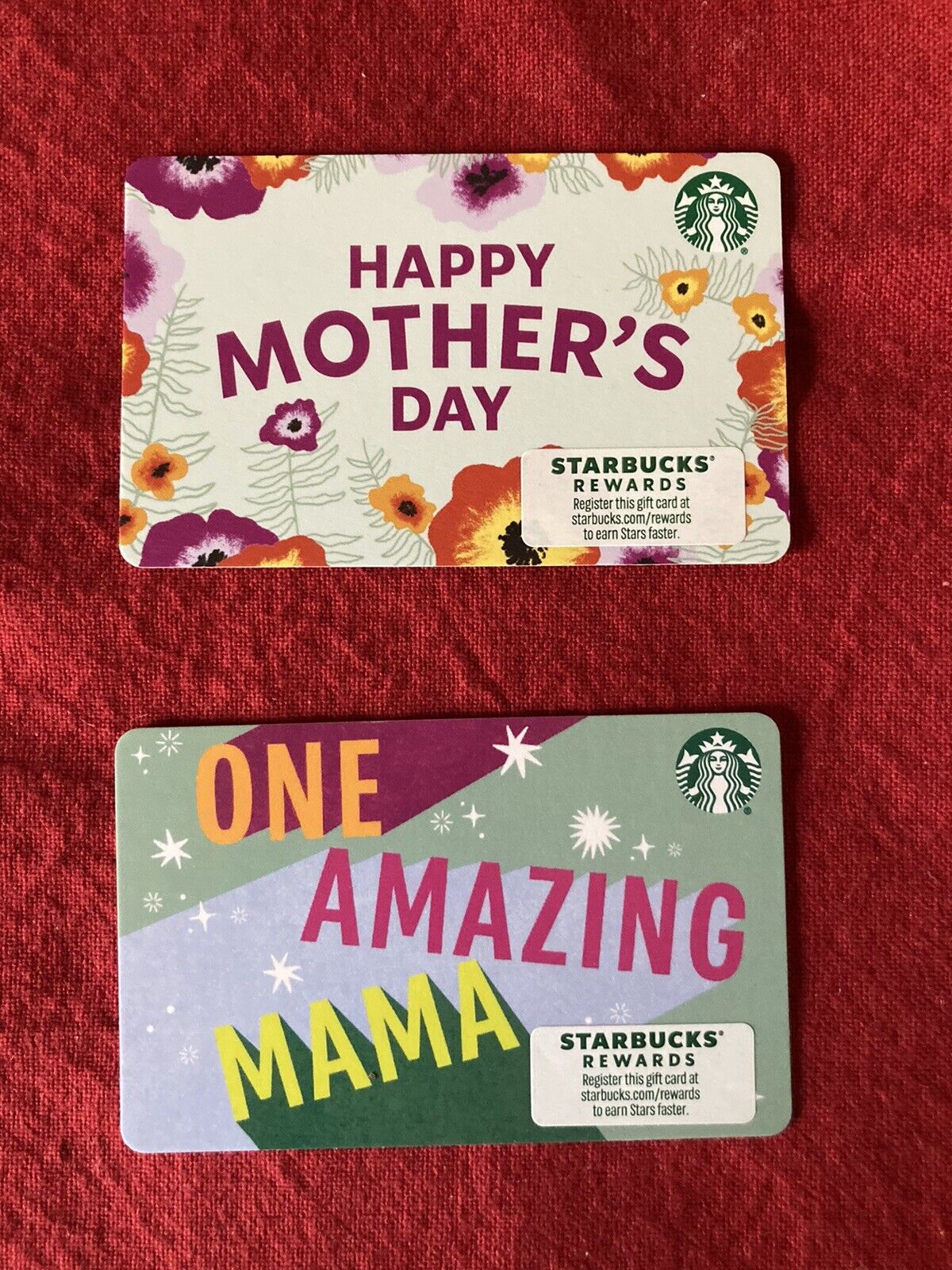 TWO STARBUCKS 2024 HAPPY MOTHERS DAY GIFT CARDS  BRAND NEW 
