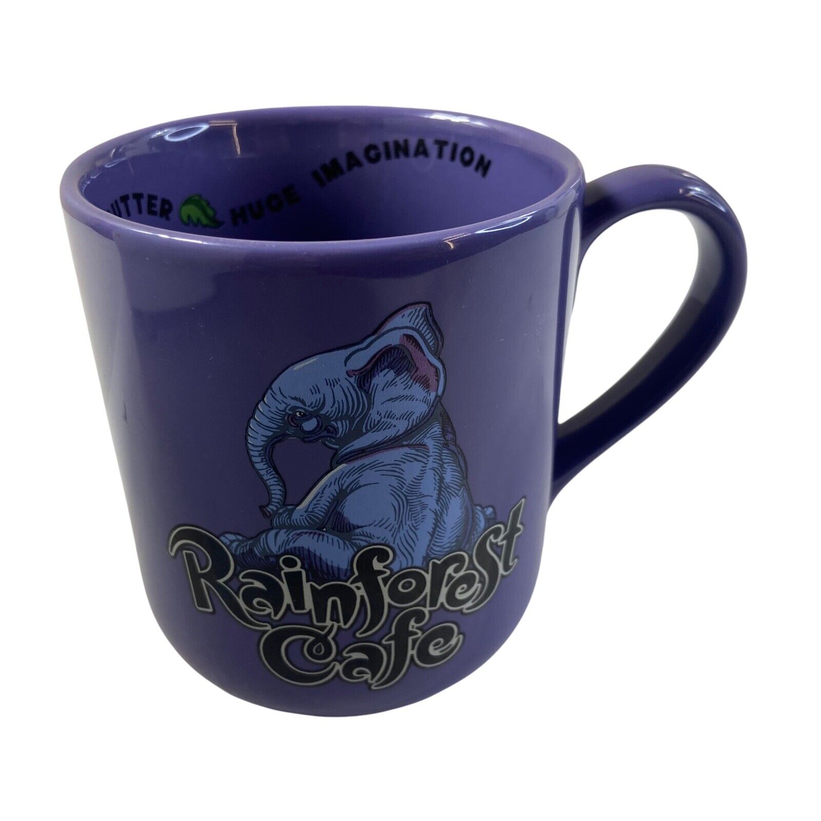 Vintage Rainforest Cafe Tuki Makeeta Elephant 2000 Large Coffee Mug Cup Purple
