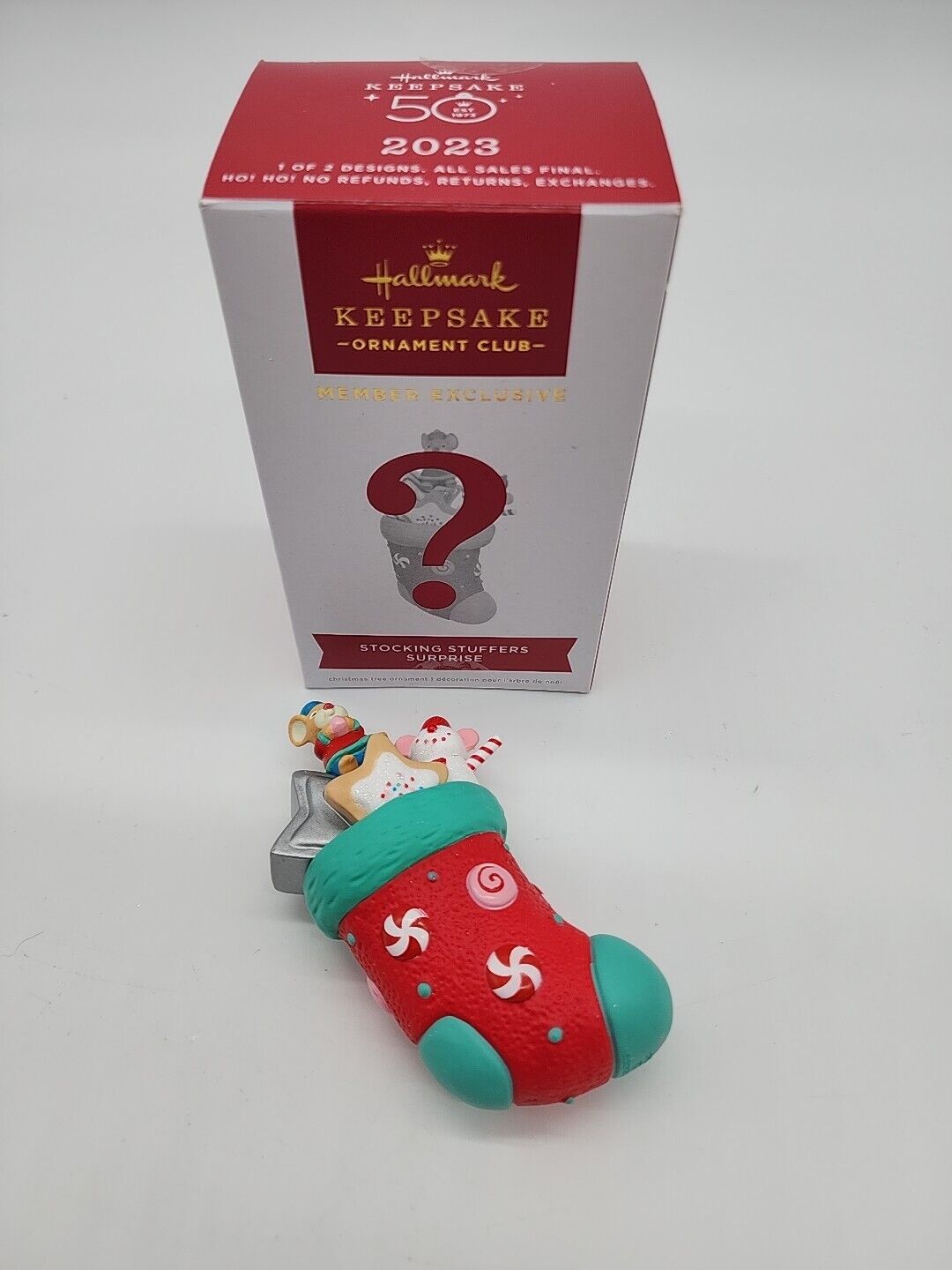 Hallmark Keepsake 2023 Surprise RED Stocking Stuffers Christmas Ornament - New