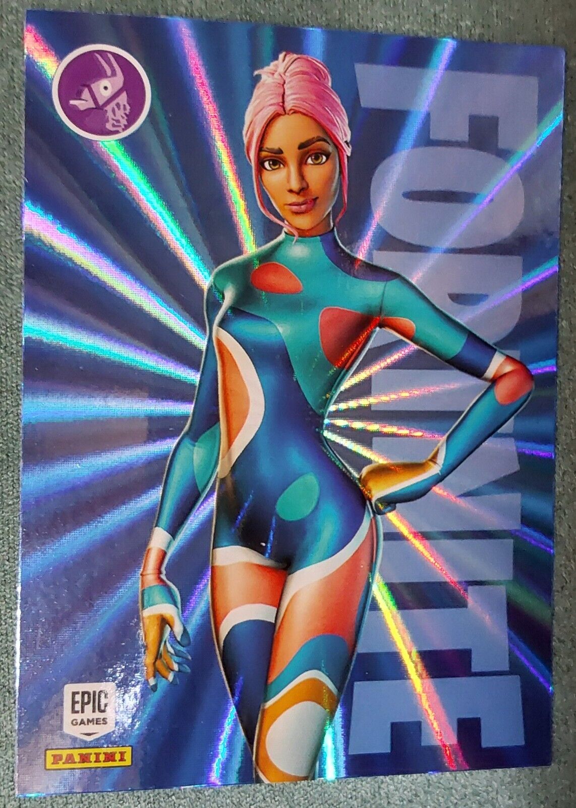 FORTNITE 2021 Panini #159 PARTY DIVA Blue Laser EPIC Outfit