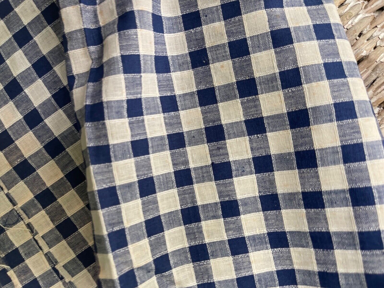 nice weave gingham navy blue white large check 26\