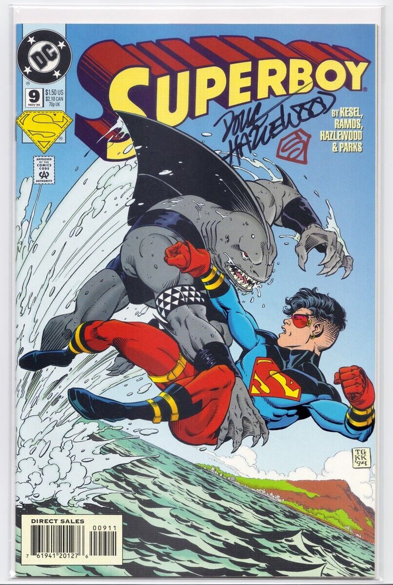 SUPERBOY #9 (1994)  First 1st Appearance King Shark SIGNED Hazlewood KEY ISSUE