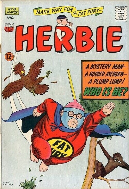 Herbie  # 8   FINE-   March 1965   Origin & 1st App. The Fat Fury   Staple pull