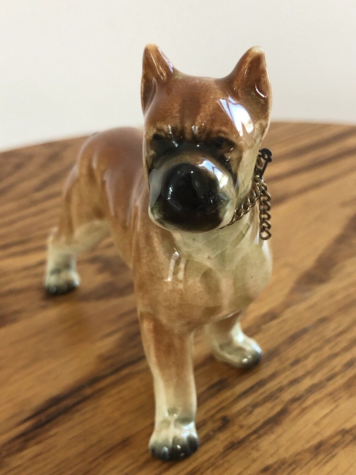 Vintage Porcelain Boxer Dog Figurine.