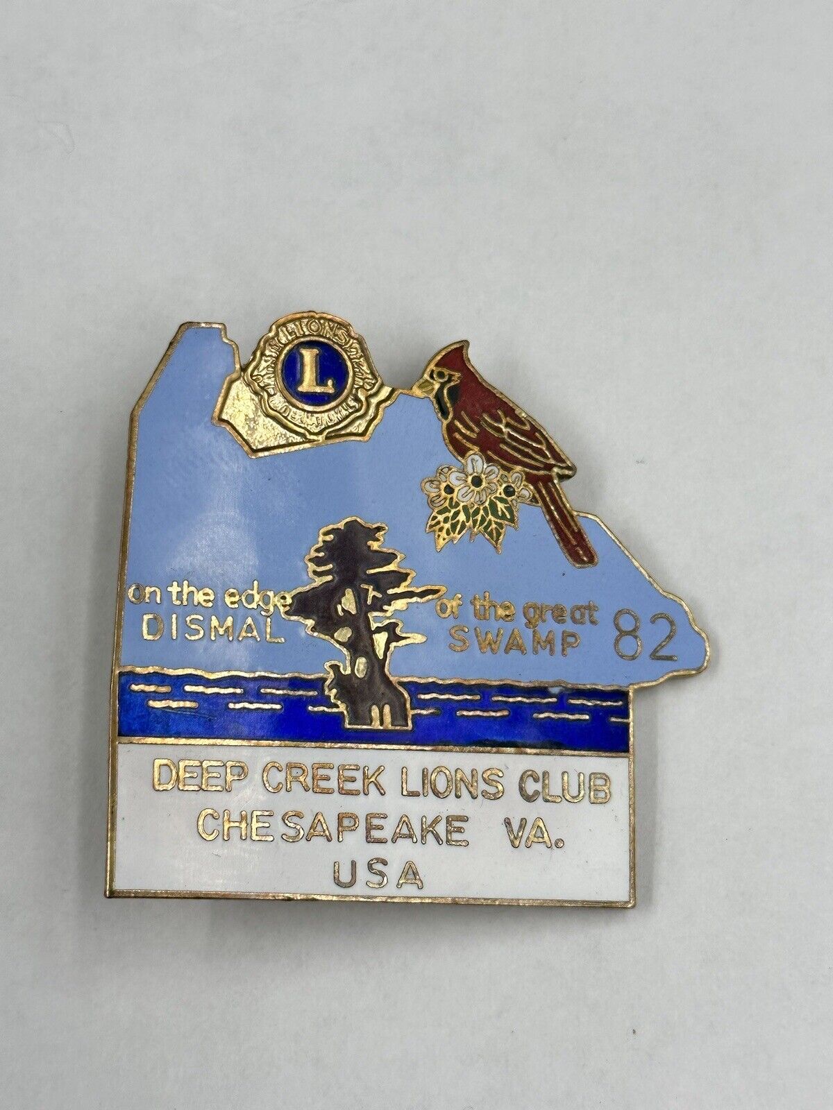 Chesapeake VA Virginia Lions Club Pin 1982 Deep Creek Dismal Swamp