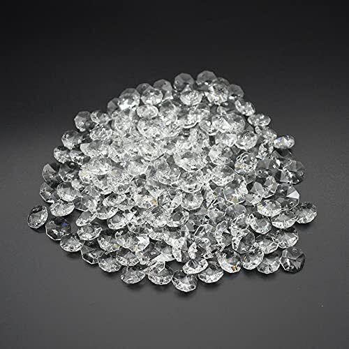 200Pcs/Set 14MM Transparent K9 Crystal Beads Chain Refraction Glass Chandelie...