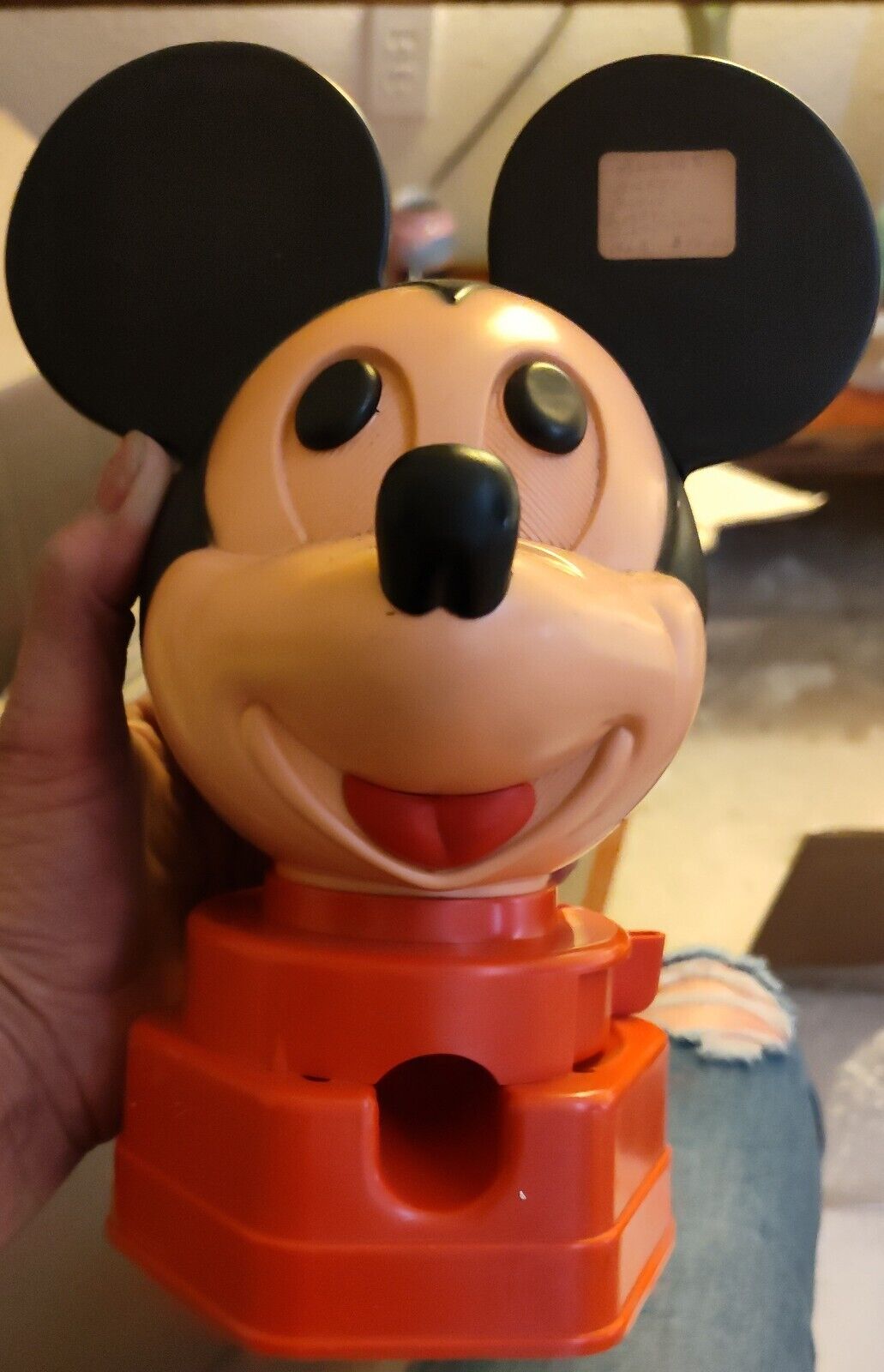 Vintage 1968 Hasbro Plastic Mickey Mouse Gumball Machine, Disney Prod., Preowned