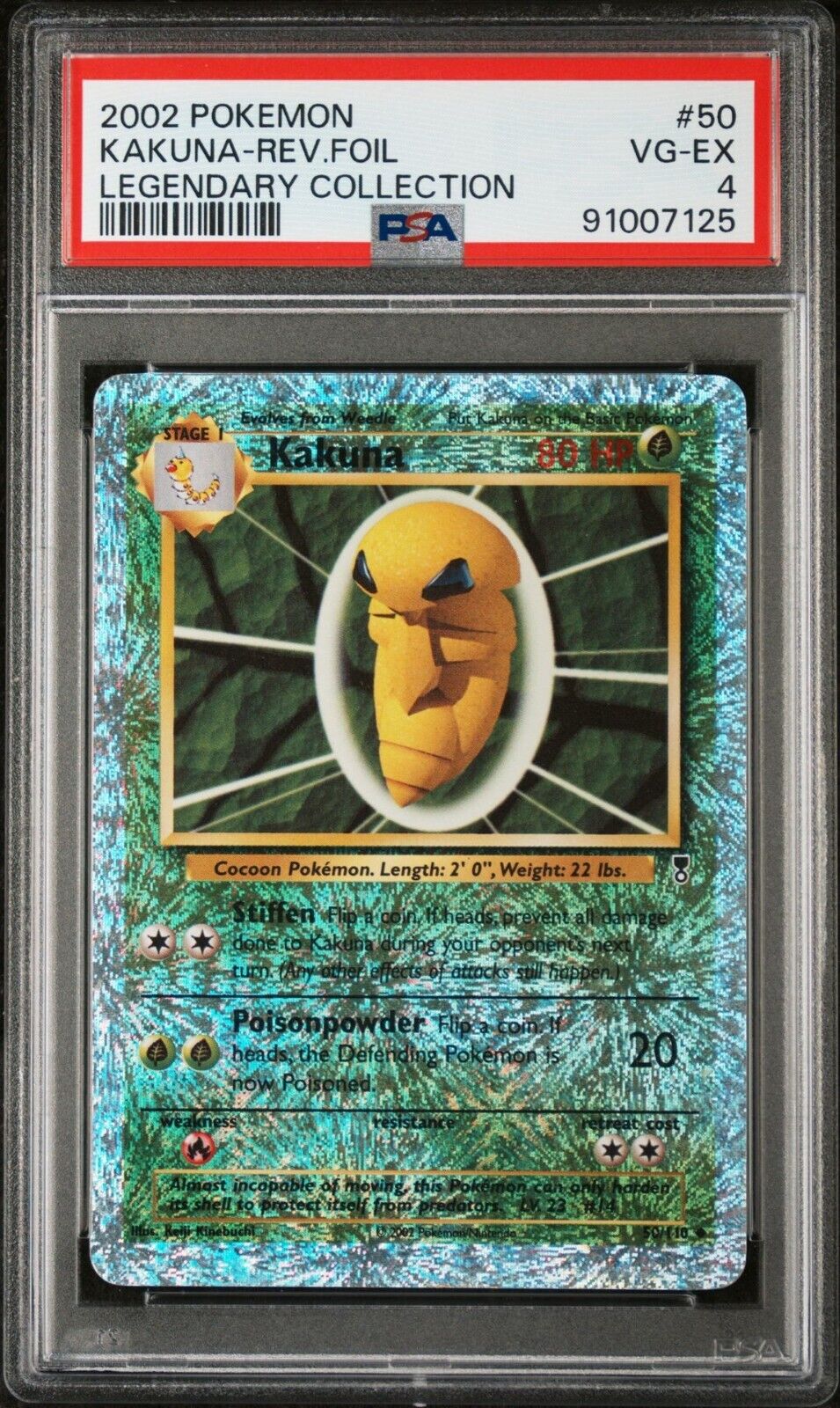 Pokemon 2002 Legendary Collection 50 Kakuna Reverse Foil PSA 4