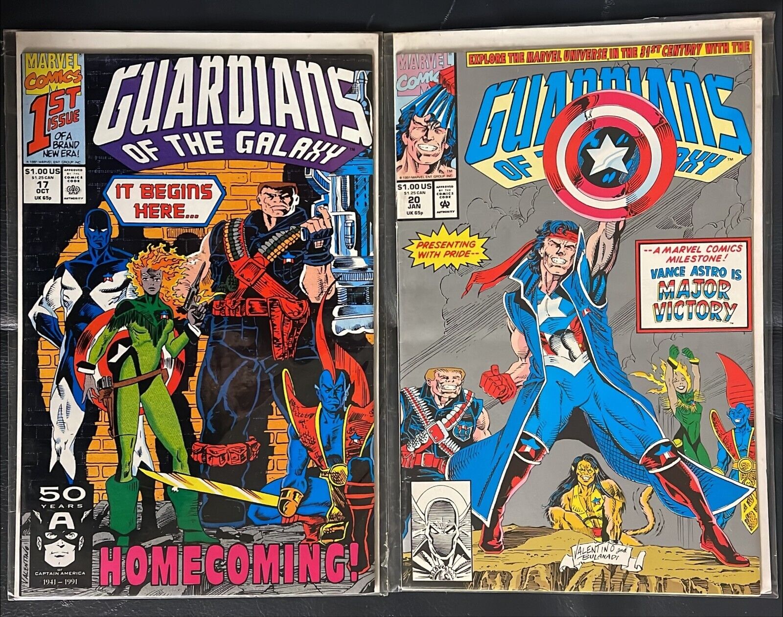 Guardians Of The Galaxy #17 & 20 Lot of 2 Marvel Comics 1991-1992 Major Victory