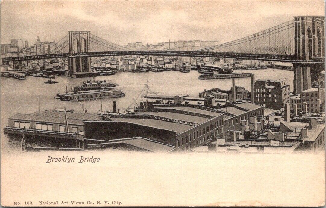 Vintage Postcard Rotograph Advertising Brooklyn Bridge New York City C2
