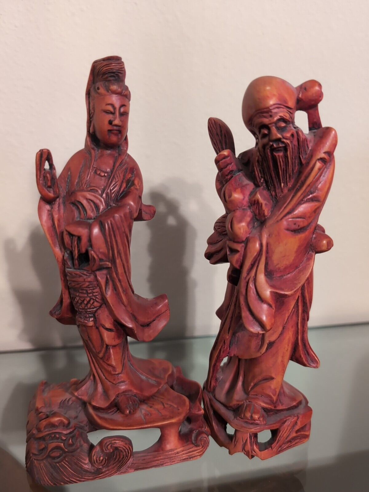 vintage hand carved wood figures