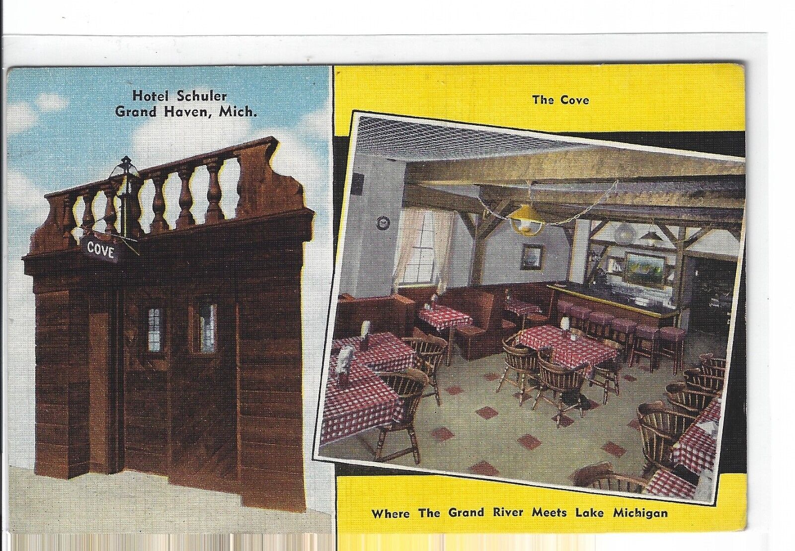 Hotel Schuler Grand Have MI Vintage Linen Postcard #316