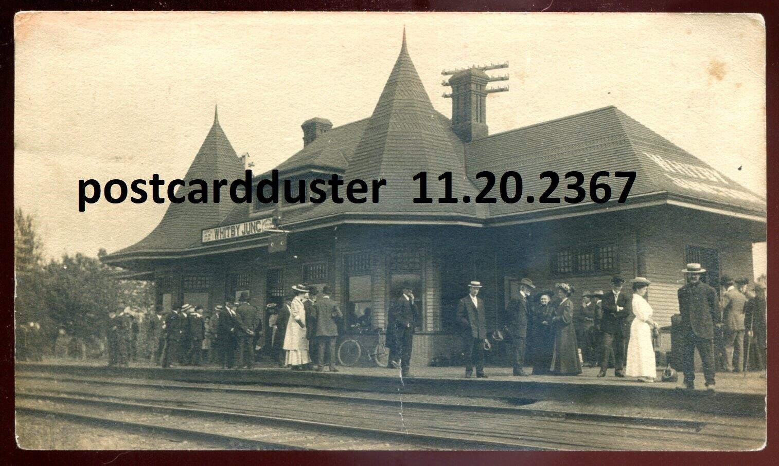 WHITBY JUNCTION Ontario 1910s Railway Train Station. Real Photo Postcard 