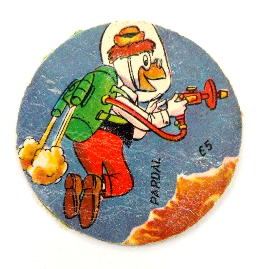 Vintage 1964 Professor Gyro Gearloose Disc Card Argentina Figuritas Mickey Club 