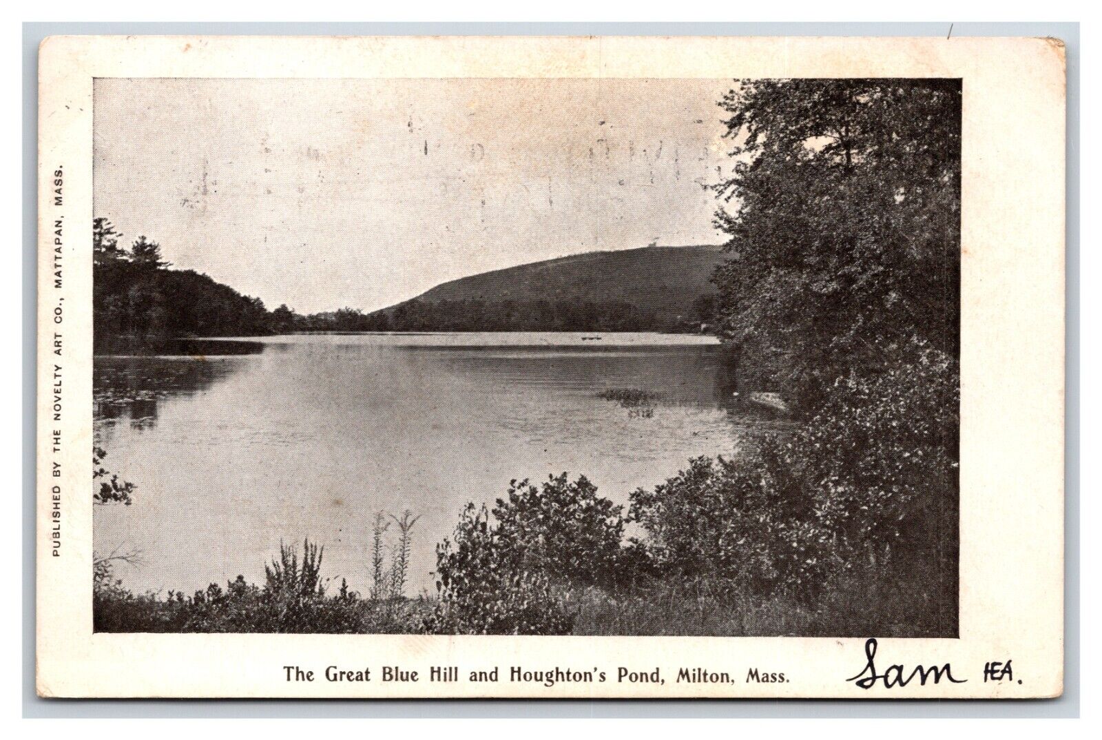 Great Blue Hill Houghton\'s Pond Milbury Massachusetts MA 1905 UDB Postcard U1
