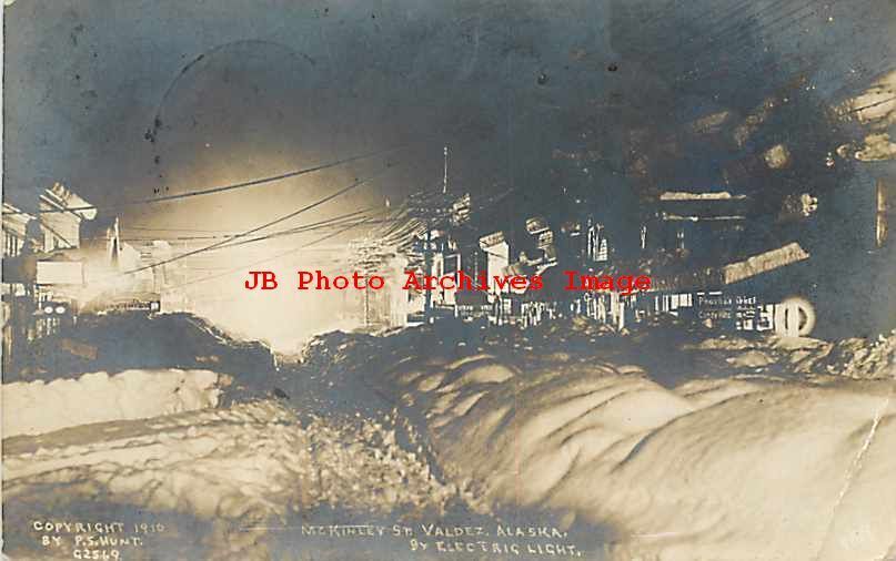 AK, Valdez, Alaska, RPPC, McKinley Street, 1910 PM, PS Hunt Photo No G2569