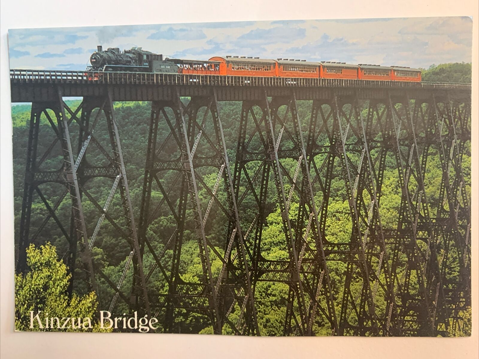 knox kane kinzua bridge mt. jewett pennsylvania train postcard
