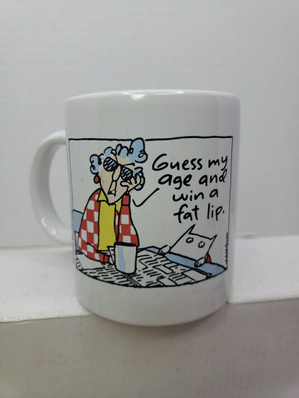 Hallmark Maxine Birthday Mug Guess My Age and Win a Fat Lip Coffee Cup Humor