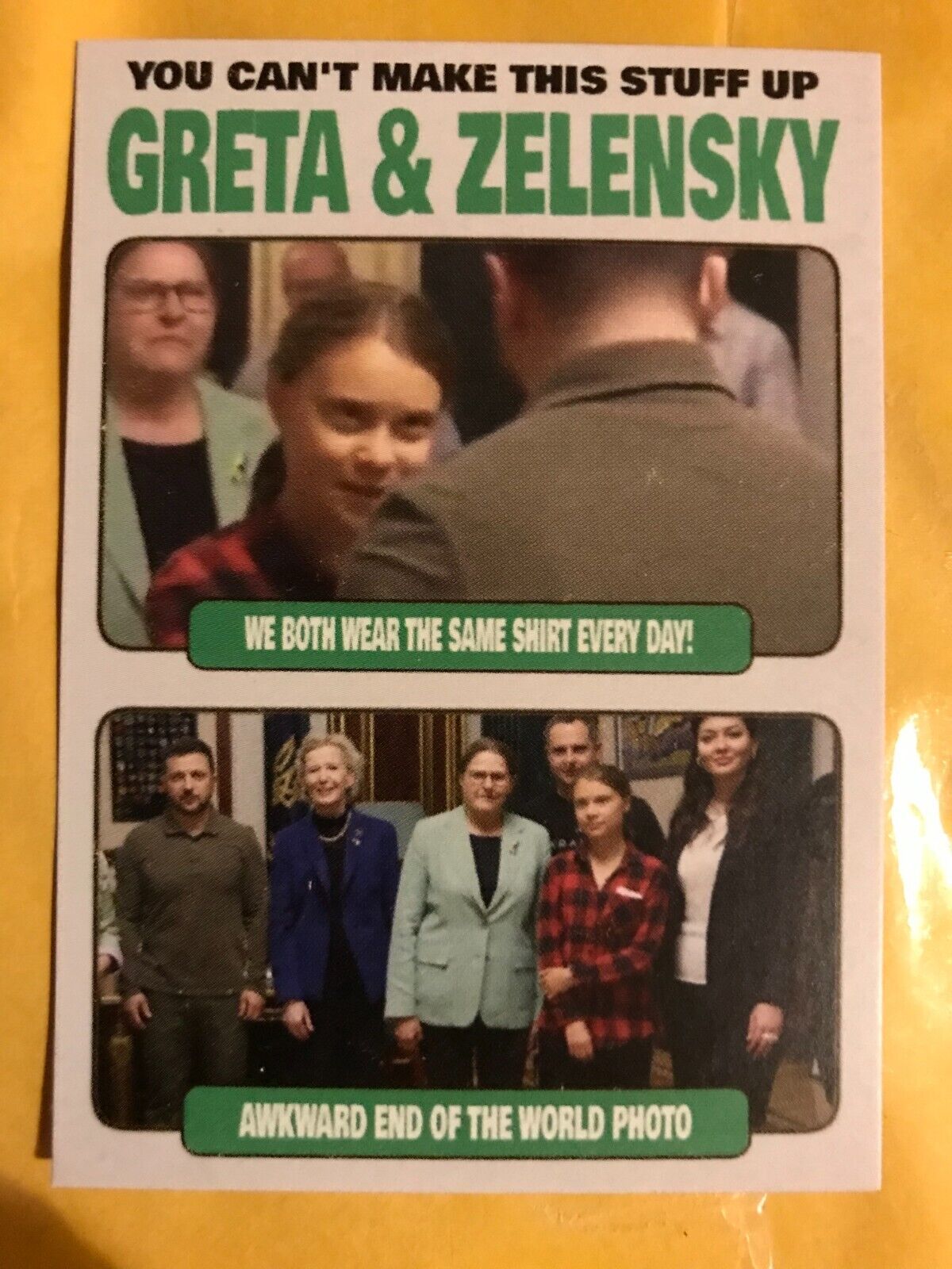 Greta Thunberg / Zelensky \'Meeting of the Minds\' Custom Art Trading Card