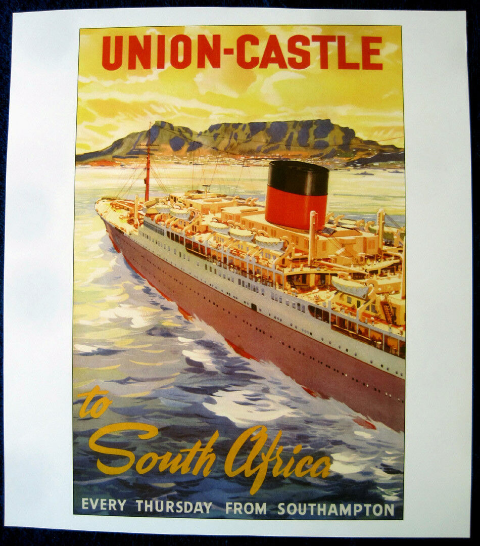 Union-Castle Line Poster, 1950s (Reproduction) -- EDINBURGH CASTLE