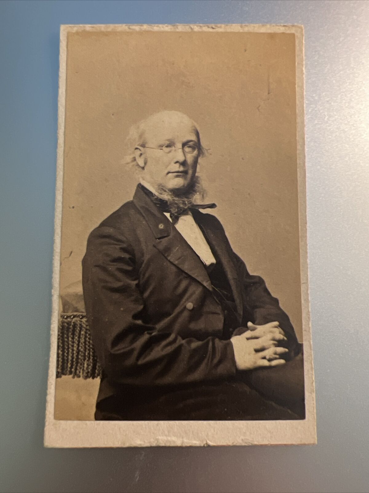 RARE ORIGINAL CDV OF HORACE GREELEY POLITICIAN & EDITOR ALBANY NEW YORK 1860ish