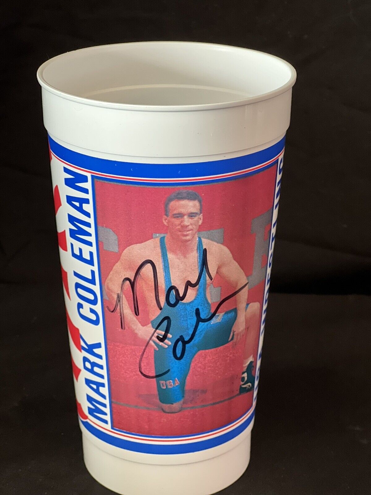 Mark “The Hammer” Coleman autographed 1992 Olympic Freestyle Wrestling Cup