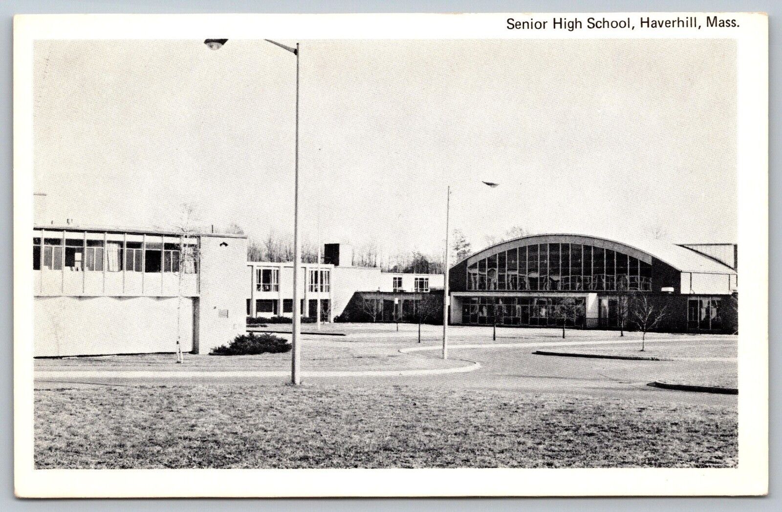 Senior High School Haverhill Massachusetts MA Vintage 1960s Chrome Postcard B28