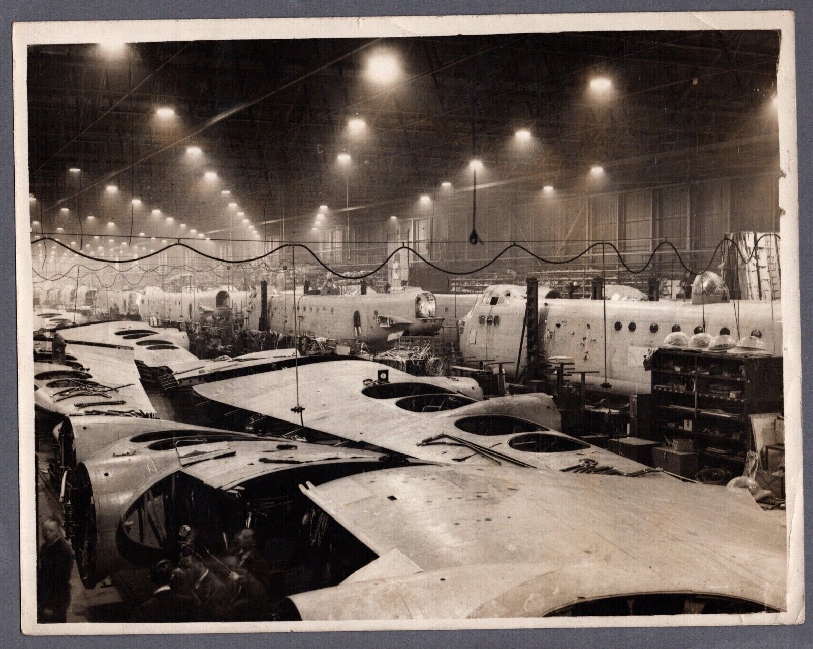 SHORT STIRLING BOMBER PRODUCTION LARGE ORIGINAL VINTAGE PRESS PHOTO WW2 RAF 15