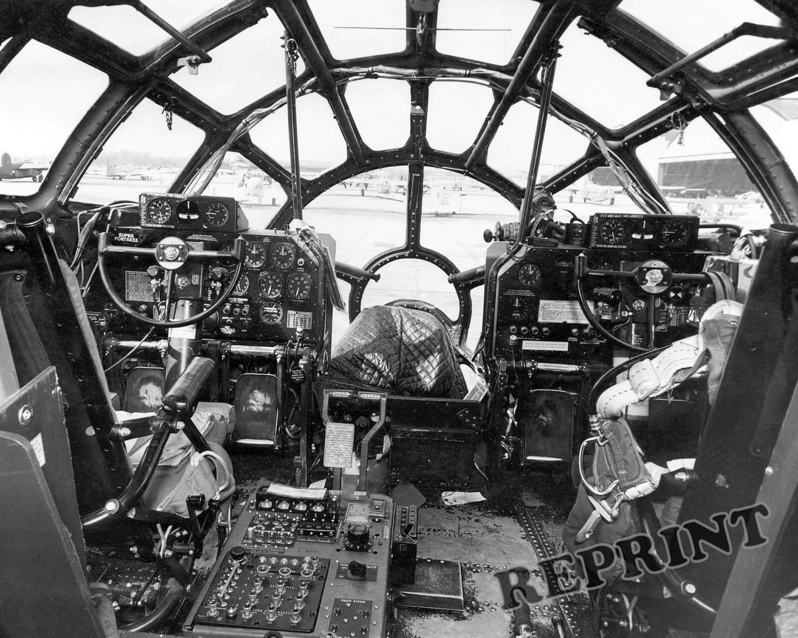 B-29 Cockpit / Flightdeck WWII US Military Aircraft 8x10 Photo